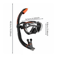 Anti-Fog Diving Mask and Snorkel Set Leak-Proof Seal Panoramic Snorkel Mask Food-Grade Silicone Watersports Equipment for Swimming