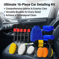 Car Cleaning Kit Car Detailing Kit with Wash Mitt Drill Brushes Microfiber Cloth