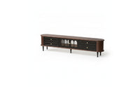 Retro TV Cabinet with Drawers Solid Wood TV Stand with Drawers Sleek-Profile Lowboard Mid-Century for Lounge