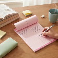 B5 Korean Style Color Block Lined Notebook for Students and Professionals, Thickened for Notes and Vocabulary