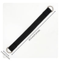 Exercise Gear Black Connector Strap Double D-Loop Woven Hanging Strap Heavy Duty Metal Rings for Bodyweight Training