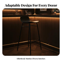 Nordic Design Backrest Bar Stool Modern Minimalist Design Counter Chair Built-in Footrest Seating Furniture Sturdy Construction for Interior Designers, Business Owners, Cafe, Restaurant, Kitchen Island, Dining Room