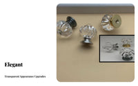 Easy Installation Acrylic Drawer Knob Long-Lasting Round Decorative Handle Includes Mounting Screws