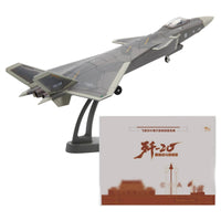 1:100 Scale J-20 Fighter Jet Model Die-Cast J-20 Model Aircraft Alloy Stealth for Aviation Enthusiasts, Collectors, Home Decor, Office