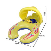 Sunshade Parent-Child Pool Inflatable with Canopy Inflatable Mother-Child Swim Floater Sunsun-Blocking Mommy Baby Pool Inflatable Thickened for Toddlers, Parents, Water Park