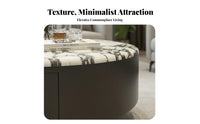 2 Pieces Italian Light Luxury Design Nesting Table Set Marble-Patterned Top Round Nesting Pair with Storage Modern Minimalist Design Living Room Centerpiece Multi-Functional for Small Apartment Dwellers, Homeowners, Families, Lounge Area, Office, Bedroom