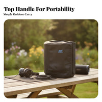 Top Handle Opening Portable Speaker Dust Cover Smooth Textile Portable Speaker Cover Black for Storage, Travel