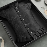 Historical Performance Vest Floral Pattern Historical Doublet Vest Sleeveless Pirate Waistcoat for Men, Theater, Party