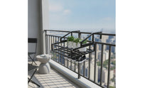 Balcony Drainage Rack-Saving Hanging Rack with Guard Rails Compact Railing Organizer for Apartment Dwellers