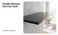 Space-Saving Adjustable Slotted Shelving System adjustableable to the vertical surfaceMounted Rack DIY Installation Display Shelf sturdyDuty for homeowners, Apartment Dwellers, Retailers, Living Room, Balcony, Retail storage space, Kitchen