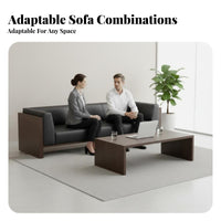 Minimalist aesthetic Three-Seater Sofa and Table Set Modern Design Upholstered Lounge Seating Business Grade Office Furnishing long-lasting Frame for Interior Designers, Waiting Room