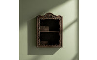 Carved Wall Cabinet Vintage-Wall Design Display Cabinet Antique-Look Two-Tier Suspended Shelf for Collectors, Vanity Corner, Dressing Area, Bedroom