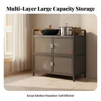 Kitchen Storage Unit Storage Cabinet Large Capacity Multi-Layer Food Pantry Sturdy and Cabinet with Mesh Doors for Cooks, Bedroom, Hallway, Washroom