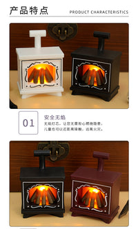 LED复古壁炉蜡烛灯Dollhouse娃娃屋仿真火焰装饰氛围灯创意小夜灯