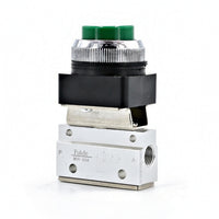 Pneumatic Valve with Push Button Compact Mechanical Pneumatic Valve Aluminum Alloy for Machinists, Machine Controls