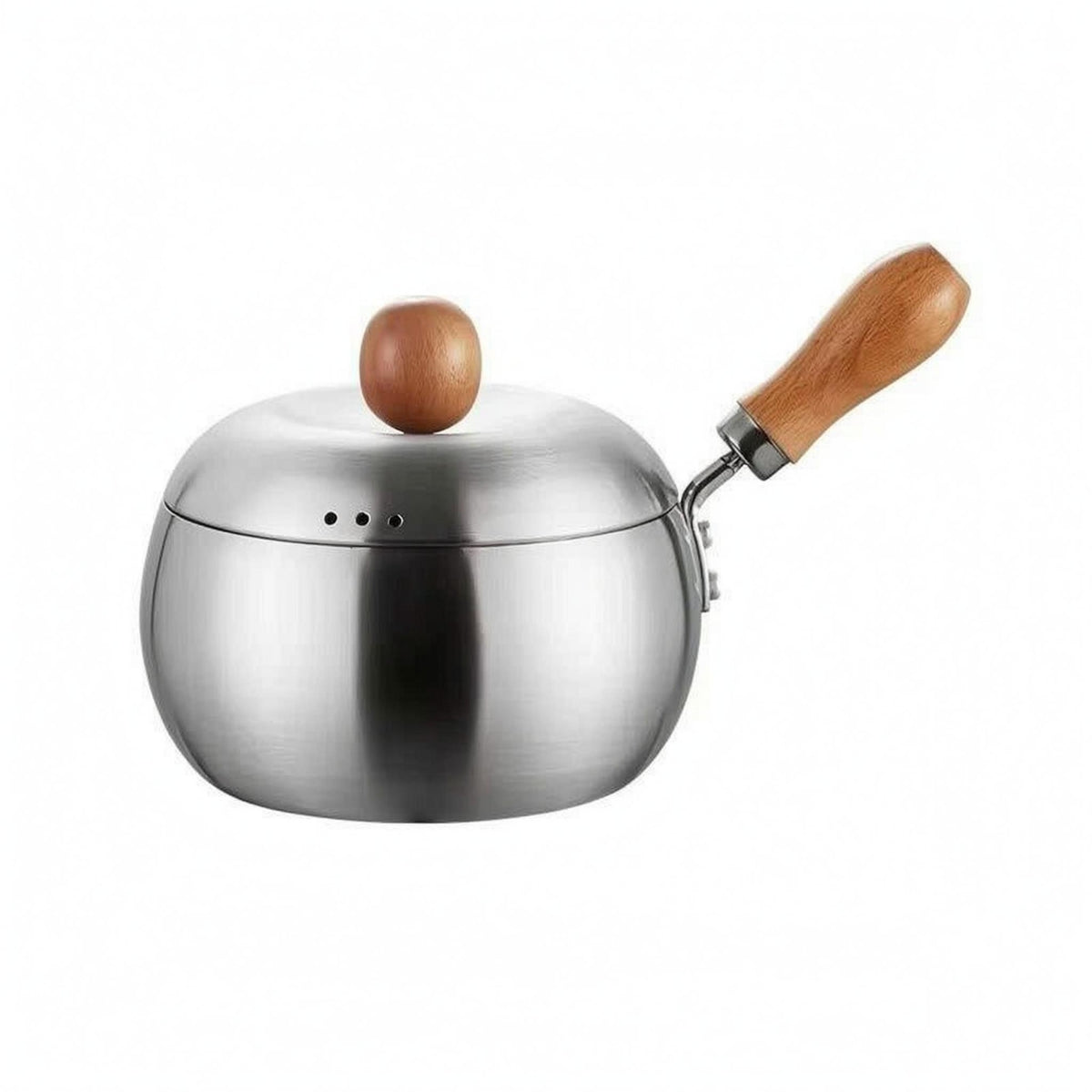 Stainless Steel Milk Pot Wooden Handle Stainless Steel Saucepan Dishwasher Kitchenware