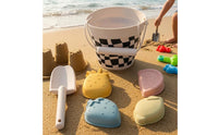 Matte Finish Silicone Beach Toy Set Raised Details Sand Pail and Shovel Set Molded Silicone Beach Toys Easy to Clean for Children, Water Play