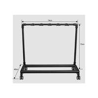 On Wheels Rolling Guitar Rack Locking Casters Multiple Guitar Stand Space Saving Musical Instrument Accessory Foldable for Musicians