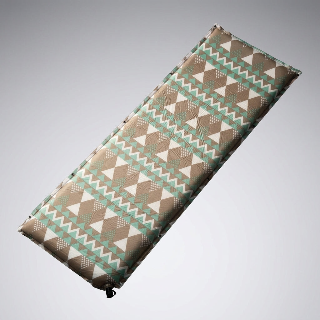 Inflatable Mattress with Integrated Pillow, Self Inflating Air Bed and Camping Mat for Car Camping, Connectable Ethnic Style Air Mattress, 1pc