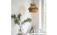 Woven Paper Rope Lampshade Handwoven Design Tiered Lampshade Pastoral Atmosphere Bohemian Pendant Shade for Kids, Nursery, Bedroom