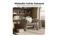 Italian Minimalist Aesthetic claw-formShaped Armchair signature design Accent Chair distinctive outline Seating Furniture Sculptural Form for Interior Designers, Apartment Dwellers, Living Room, Lounge Area, perusing alcove, Small Spaces
