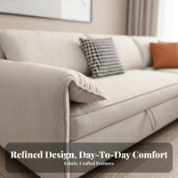 Sofa Bed with Storage Chaise Space-Saving Design Sleeper Sectional with Storage Chaise Performance Fabric transformable Furniture for Hosts, Home Office