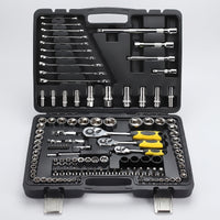 Polished Chrome Socket Wrench Set Socket Set with Case Ergonomic Tools Portable for Homeowners
