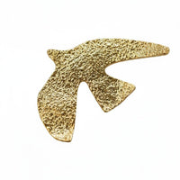 Vintage Design Peace Dove Lapel Pin French Chic Textured Swallow Brooch Statement Jewelry Flying Dove Pin for Women, Coat, Blazer, Dress
