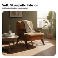Wabi-Sabi Inspired V-Leg Armchair Designer Design Accent Chair Retro Aesthetic Lounge Seat Textured Textile for Design Enthusiasts, Interior Designers, Living Room, Bedroom, Reading Nook, Office