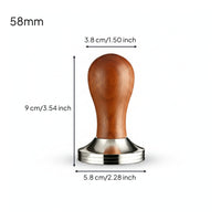 Polished Wooden Coffee Tamper Layered Metal Edge Detachable Coffee Tamper