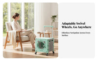 Foldable Pet Carrier Trolley Rotating Wheelbase Cat-Ear Accents Transparent Window