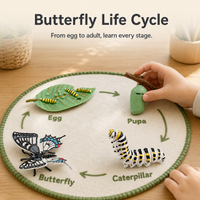 Butterfly Life Cycle Model Set - Educational Insect Growth Stages for Kids
