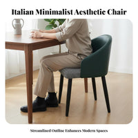 Upholstered Armchair Light Luxury Design Dining Chair Soft Padded Contoured Rear Rest for Adults, Kitchen, Bedroom