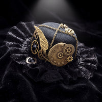 Steampunk Mini Hat Gothic Mini Hat with Clips Vintage Fascinator for Cosplayers, Themed Parties, Halloween