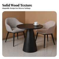 Round Wooden Table Minimalist Design Round Pedestal End Table Wood Grain Small Wooden Plant Stand for Reception Area, Living Room, Home Office