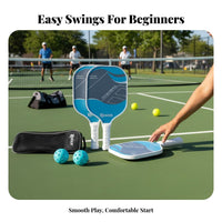 Fiberglass Pickleball Paddle Lightweight Pickleball Paddle Set Hexagonal Center Racket Long-Lasting Shielded Rim Sports