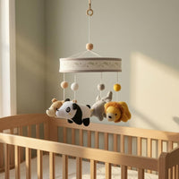 Soft Yarn Crocheted Creature Crib Mobile Neutral and Bright Colors Hanging Soft-Textured Creature Mobile for Babies