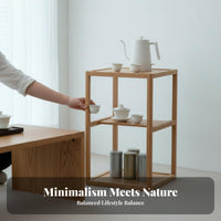 Wabi-Sabi aesthetic Minimalist Tea Ceremony Cabinet Space-Saving Living Room Furniture Multi-Level Storage for Minimalists, Home Decorators, Reception Area, Study