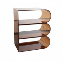 Minimalist Design S-Shaped End Table Multi-Functional Nightstand Artistic Shape Display Rack Transparent Look for Apartment Dwellers, property owners, Students, Living Room, Bedroom, Home Office, Hallway