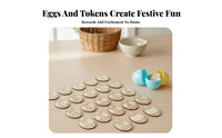 27 Pieces Wooden Easter Reward Tokens Reusable Easter Egg Search Prizes Candy Substitute Youthful Reward Tokens