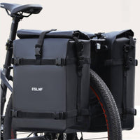Cycle Cargo Saddle Bag Waterproof Roll-Top Saddle Bag Sturdy Bike Pannier for Bikepackers