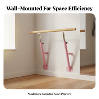 Stable Adjustable Height Dance Bar Space Saver Home Practice Leg Stretch Bar Heavy Duty Wall-Mounted Ballet Barre for Dancers, Adults, Beginners, Classroom