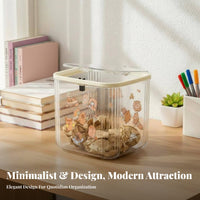 Clear Cylindrical Container with Lid space-saving Design Waste container Transparent construction