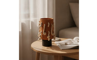 Vase with Rope Home Decor Cylindrical Vase Matte Flower Arrangement Container for Entryway