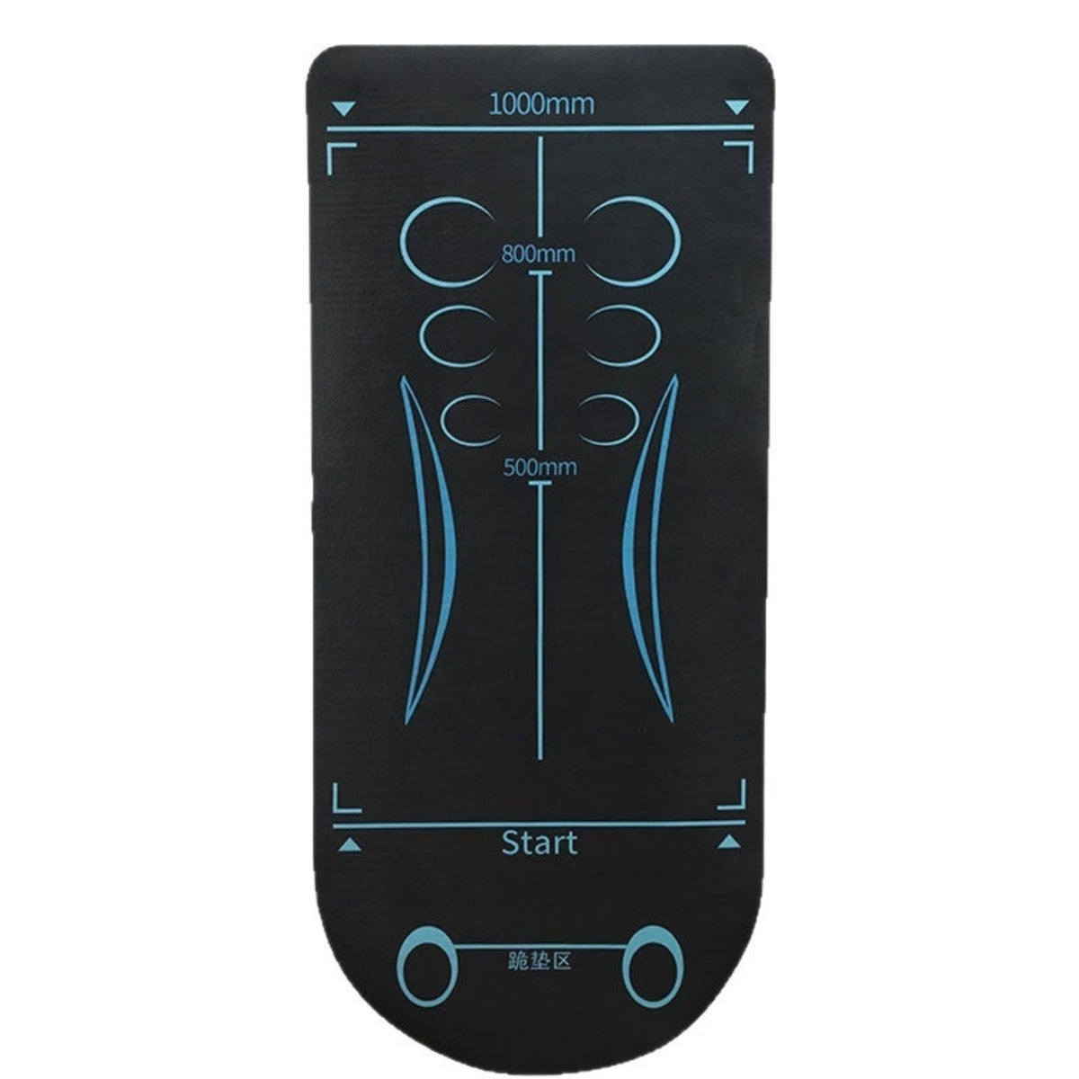 Non-Slip Exercise Mat with Alignment Lines Floor-Protecting Ab-Wheel Training Mat Cushioned for Home Gym, Indoor Workouts