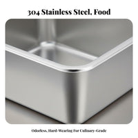 Deep Design Rectangular Steam Table Pan Food Grade Steam Table Pan Rust-Resistant Catering gear Easy to Clean for Restaurant Owners, waterproof Planners, Home Cooks, Buffet
