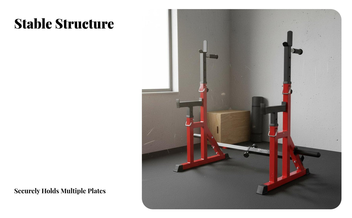 Adjustable Squat Rack Locking System Multi-Functional Weightlifting Rack Stable H-Shaped Base Heavy Duty Squat Stand for Home Gym