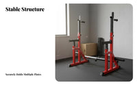 Adjustable Squat Rack Locking System Multi-Functional Weightlifting Rack Stable H-Shaped Base Heavy Duty Squat Stand for Home Gym