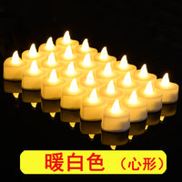 LED电子蜡烛灯 浪漫求婚创意用品生日心形场景道具装饰仿真蜡烛