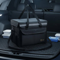 Large Insulated Food Delivery Bag Multiple Compartments Stackable Food Transport Box Foldable Insulated Grocery Bag for Car Trunk